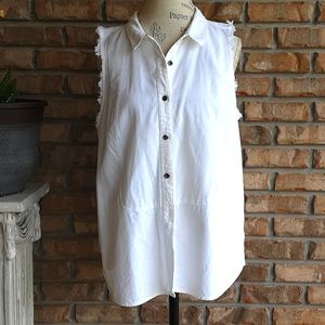Free People linen/cotton snap front shirt size med